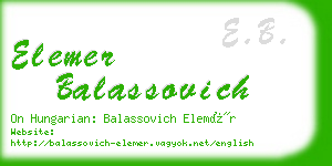 elemer balassovich business card